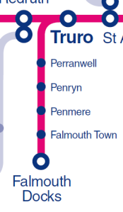 Extract from FGW network map showing Maritime Line